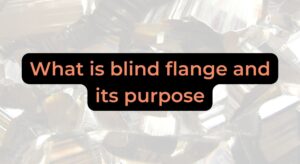 What is blind flange and its purpose
